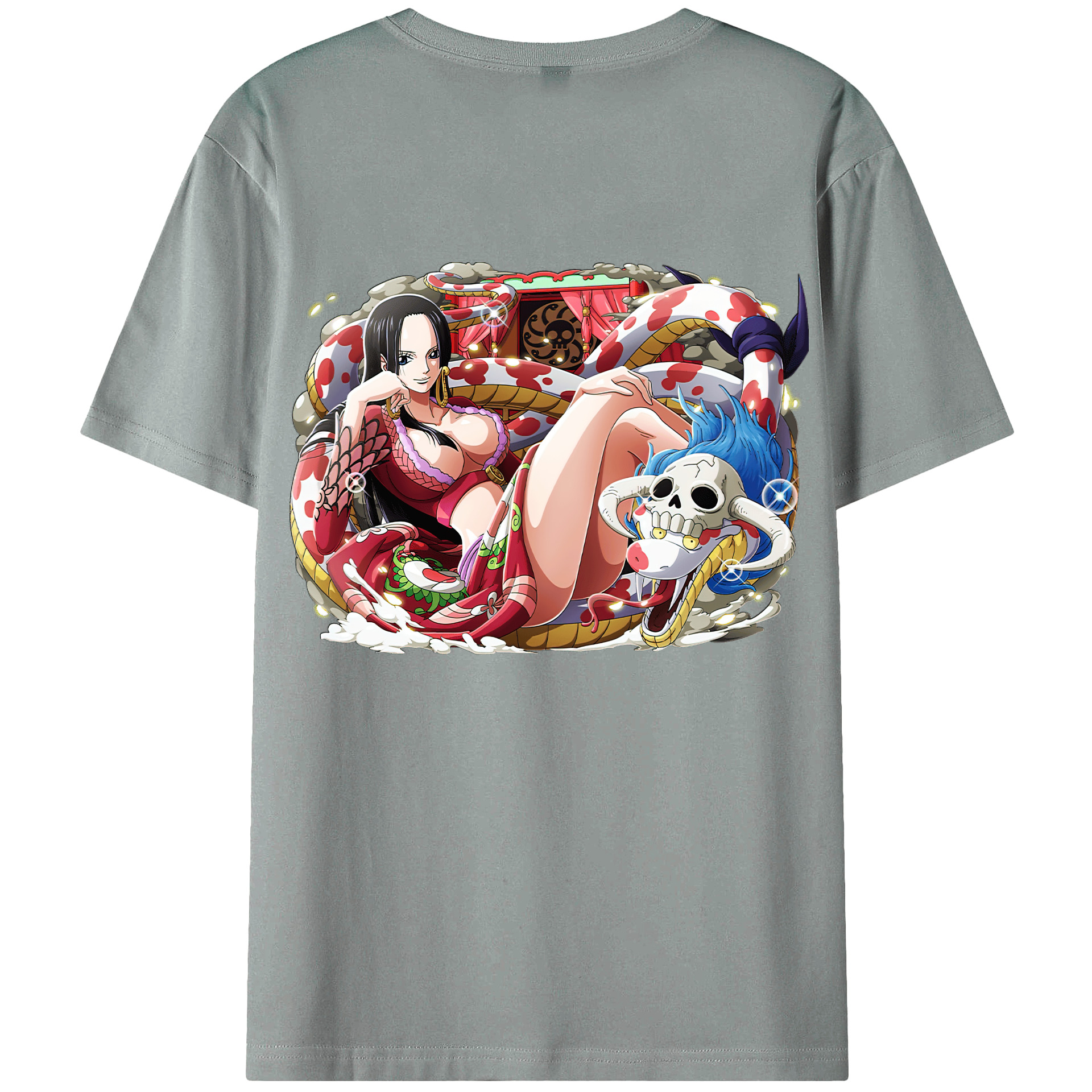 ワンピース ボア・ハンコック ONE PIECE Boa·Hancock 綿100％ メンズ半袖Tシャツ（バックプリント） 通気性